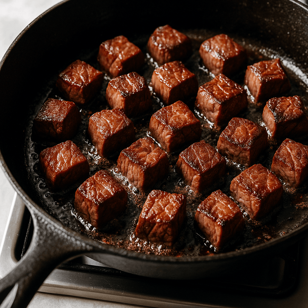 Garlic Butter Steak Bites step photo