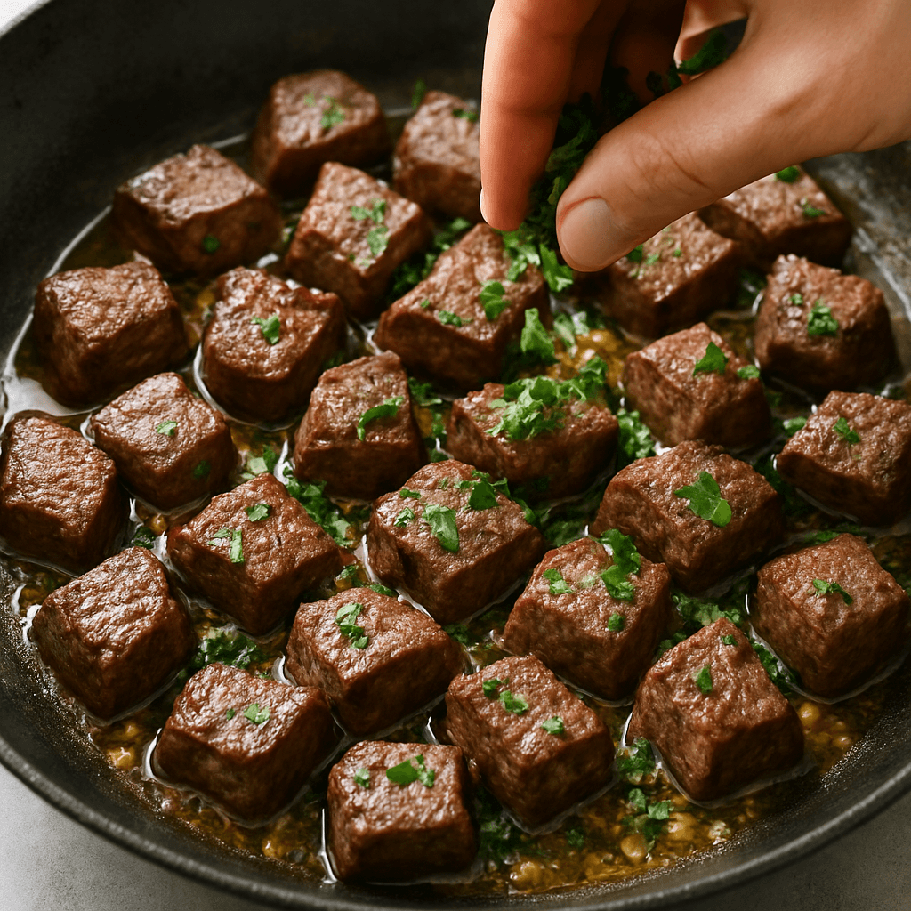 Garlic Butter Steak Bites step photo