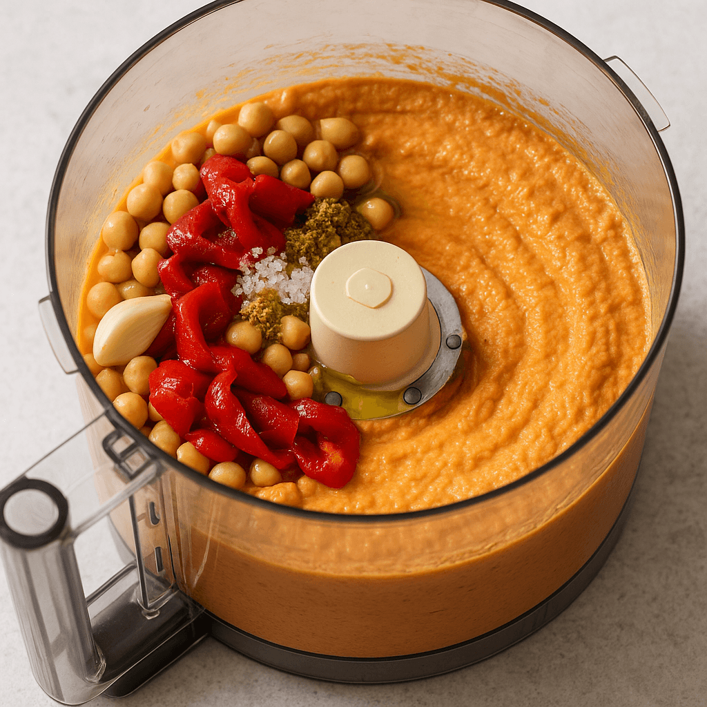 Roasted Red Pepper Hummus step photo