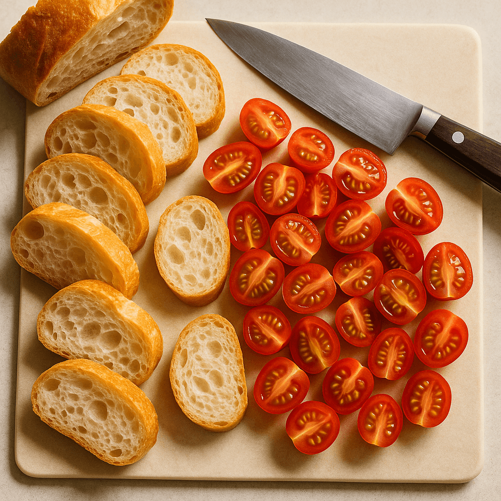 Roasted Tomato and Burrata Crostini step photo