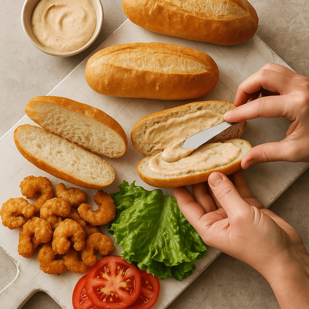 Shrimp Po’ Boy Sandwich step photo