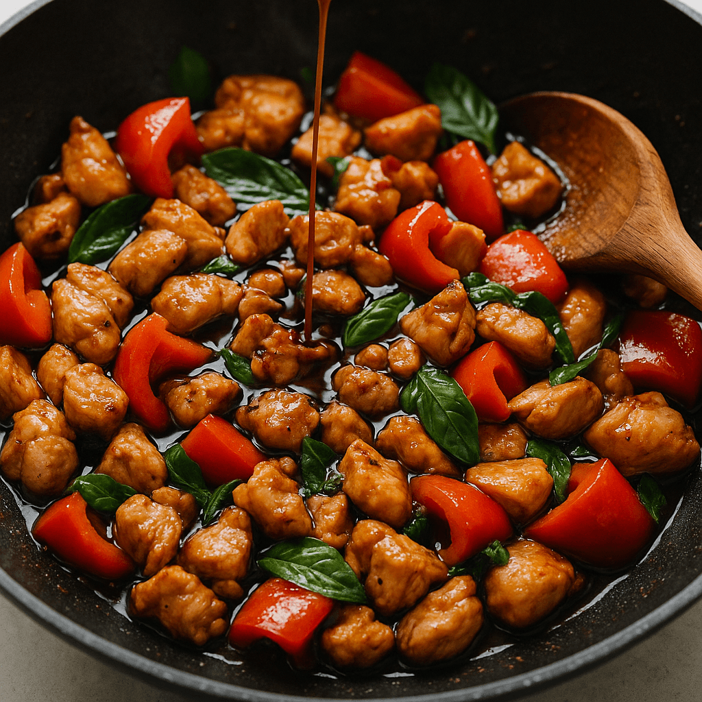 Spicy Thai Basil Chicken step photo