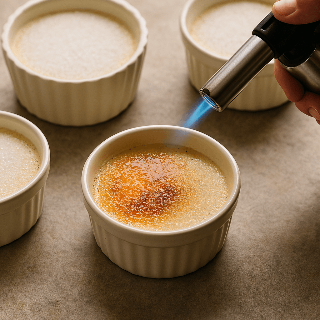 Vanilla Bean Crème Brûlée step photo