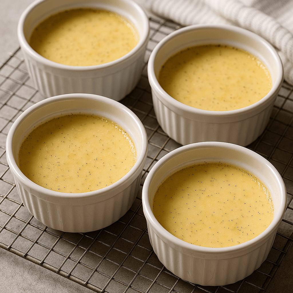 Vanilla Bean Crème Brûlée step photo