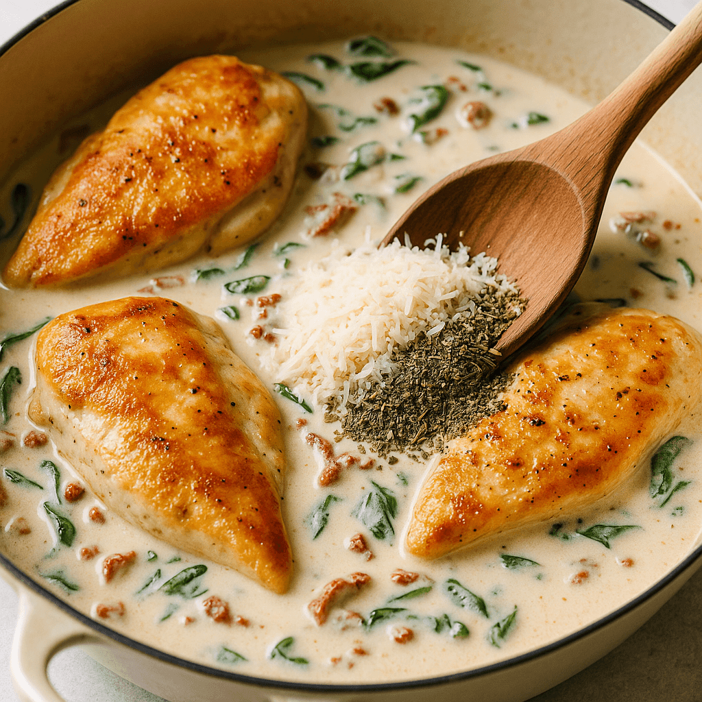 Creamy Tuscan Garlic Chicken step photo