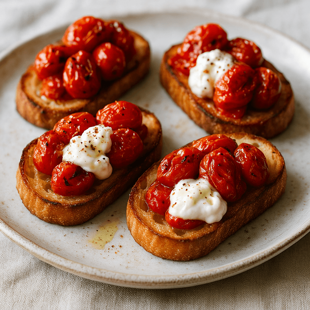 Roasted Tomato and Burrata Crostini hero image